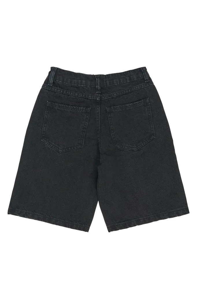 TN6951 - TNSvende Long Baggy Fit Denim Shorts - Medium Black Denim - Extra 2.webp