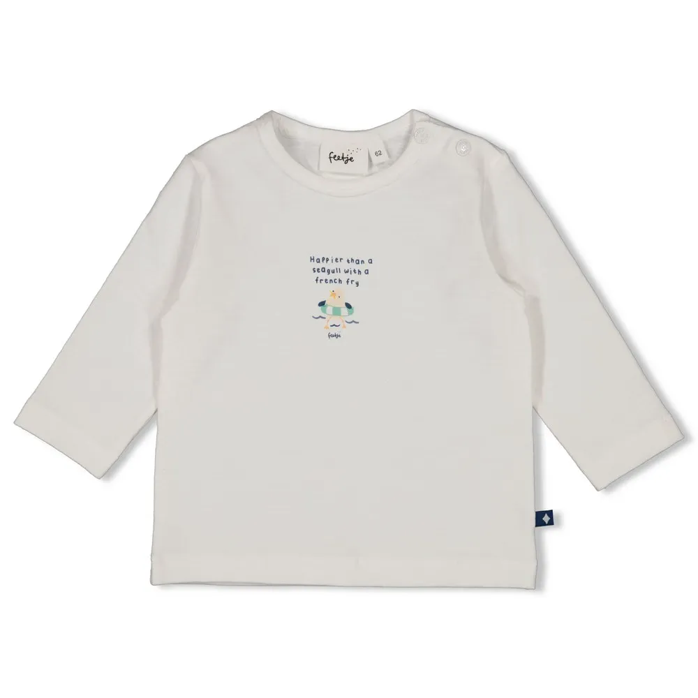 FEETJE - BOYS T-SHIRT ML BLANC KC - SEASIDE HAPPINESS 74