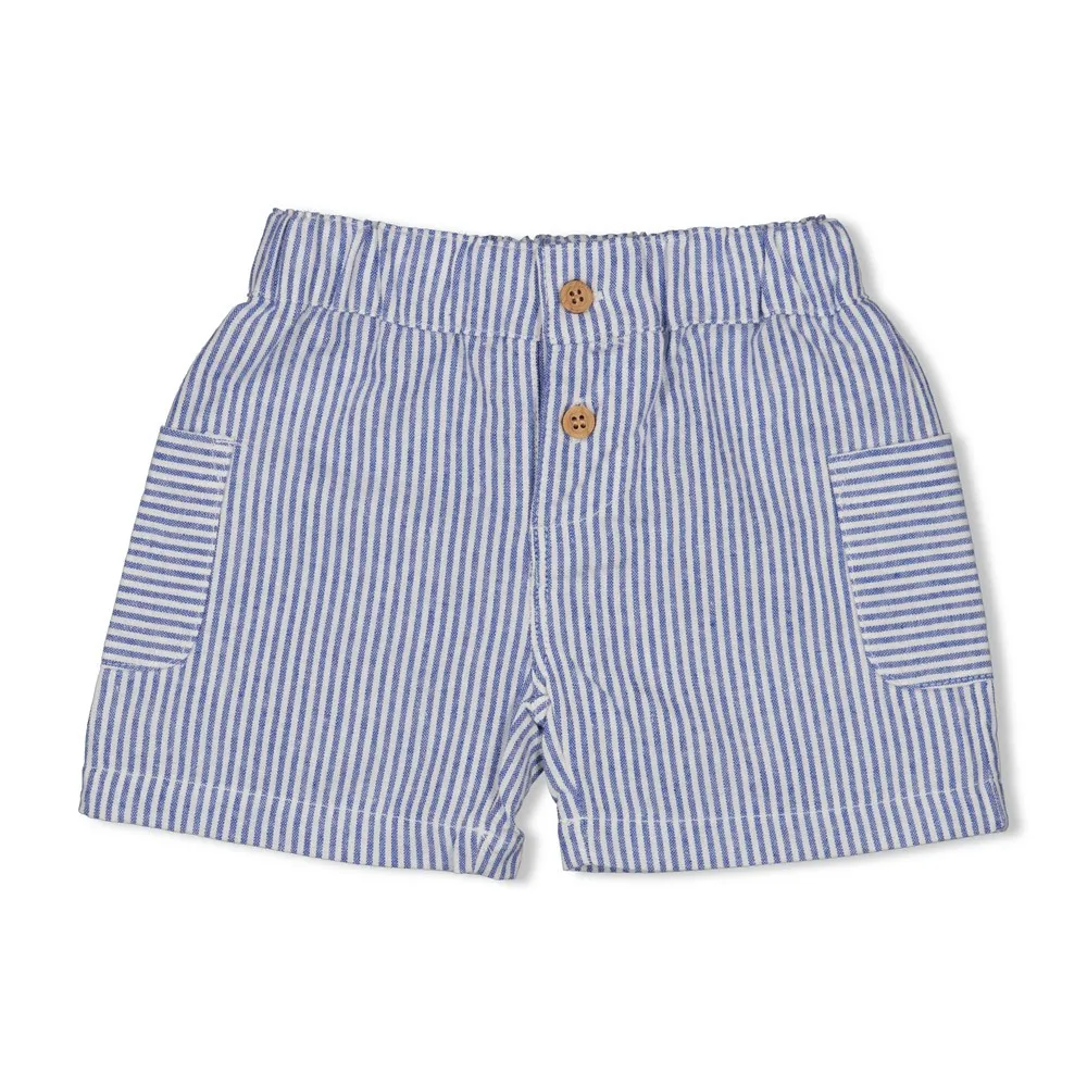 FEETJE - BOYS SHORT BLEU A LIGNES  - SEASIDE HAPPINESS 80