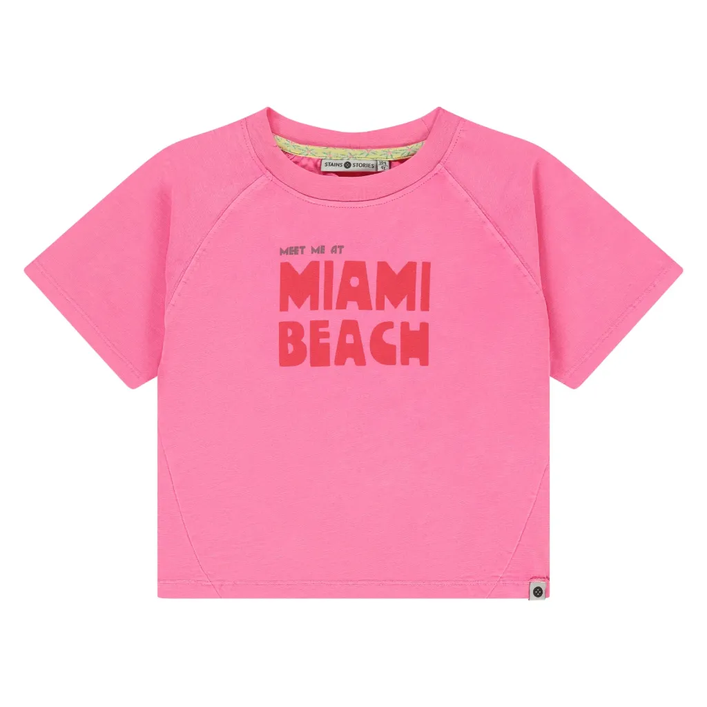 S&S GIRLS T-SHIRT ROSE NEON 122 SSA26308658