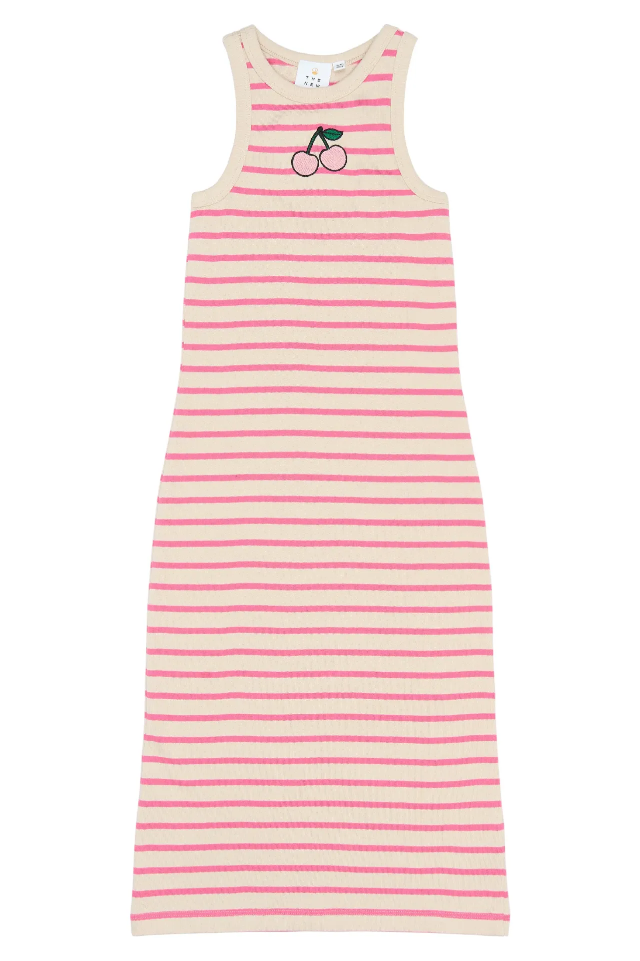 TN 6860 GIRLS ROBE ROSE A LIGNES 3/4