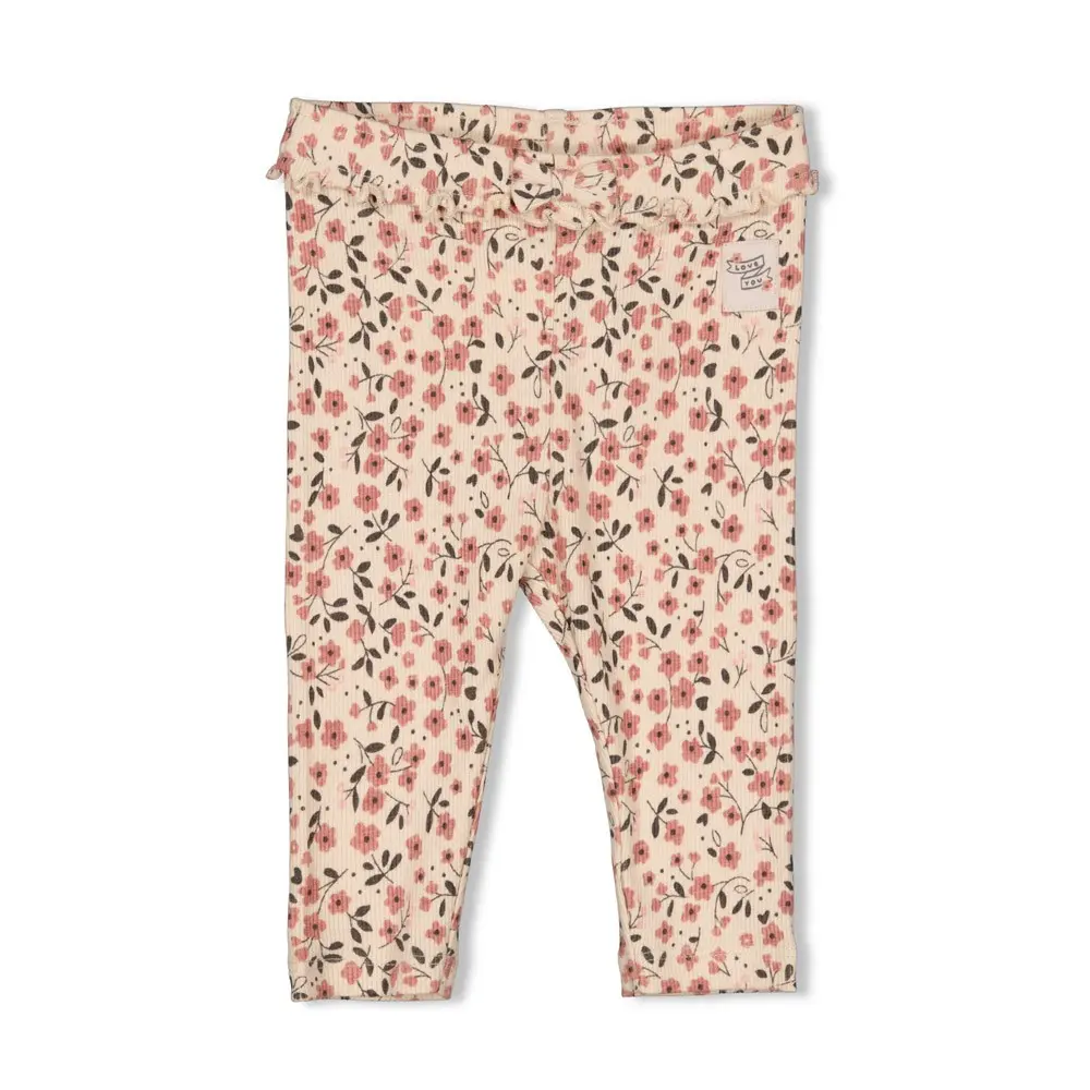 FEETJE - GIRLS LEGGING CÔTELÉ AOP - WOODLAND BLOOM OFFWHITE 80 52202408