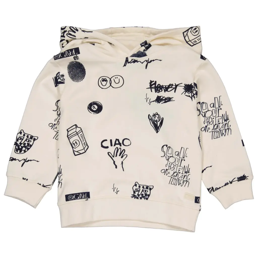 QPI BOYS SWEAT AOP WHITE SKETCH 86 QW251ILLIAS