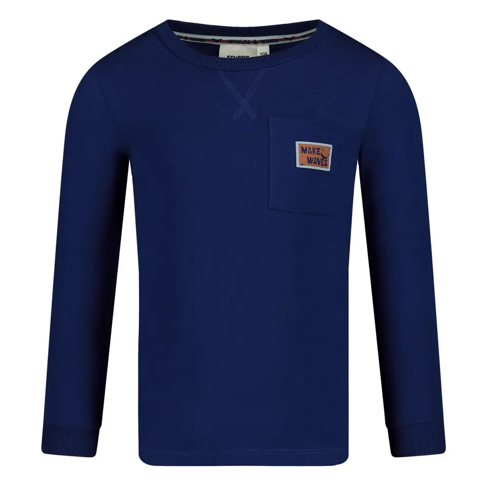 STURDY T-SHIRT ML - WAVES AND WHALES BLEU FONCE 128 71600637