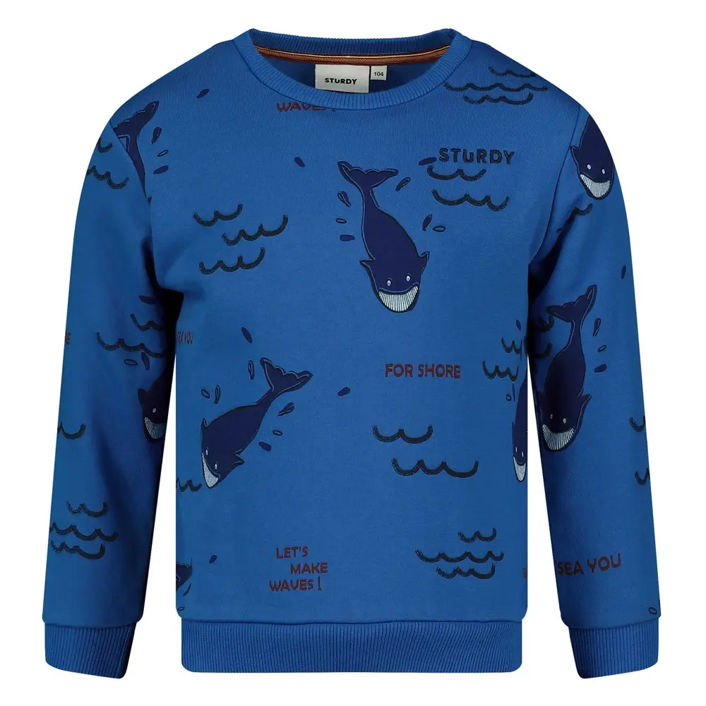 STURDY SWEAT - WAVES AND WHALES BLEU 128 71600646