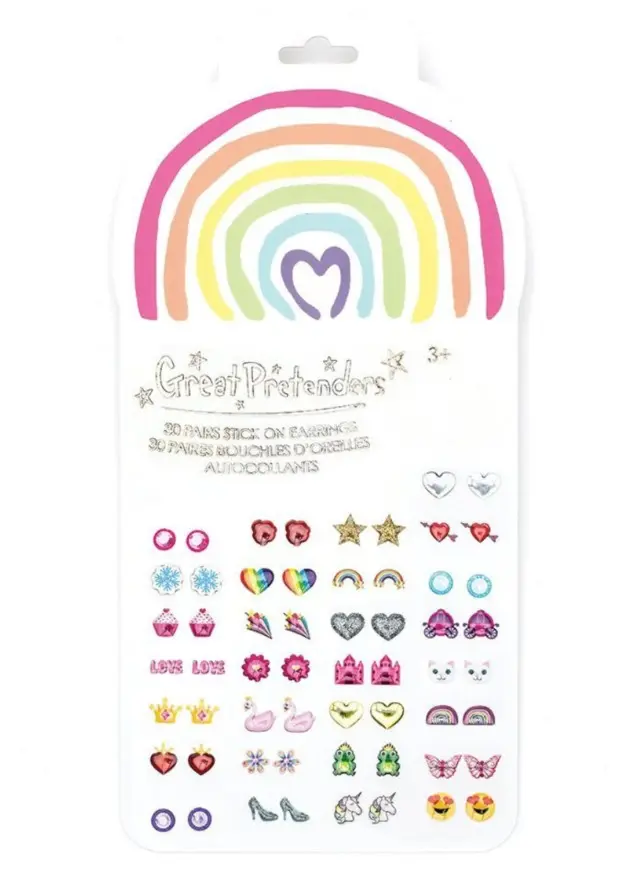 BOUCLES D'OREILLES AUTOCOLLANTES RAINBOW LOVE - 87506