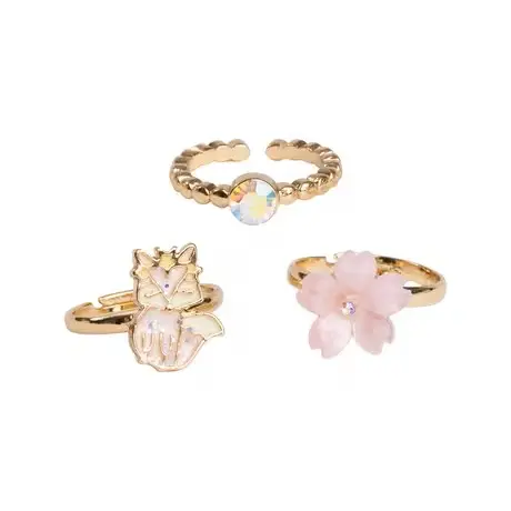 ENSEMBLE BAGUES BOUTIQUES FOXY FLORAL - 3 PCS - 90208