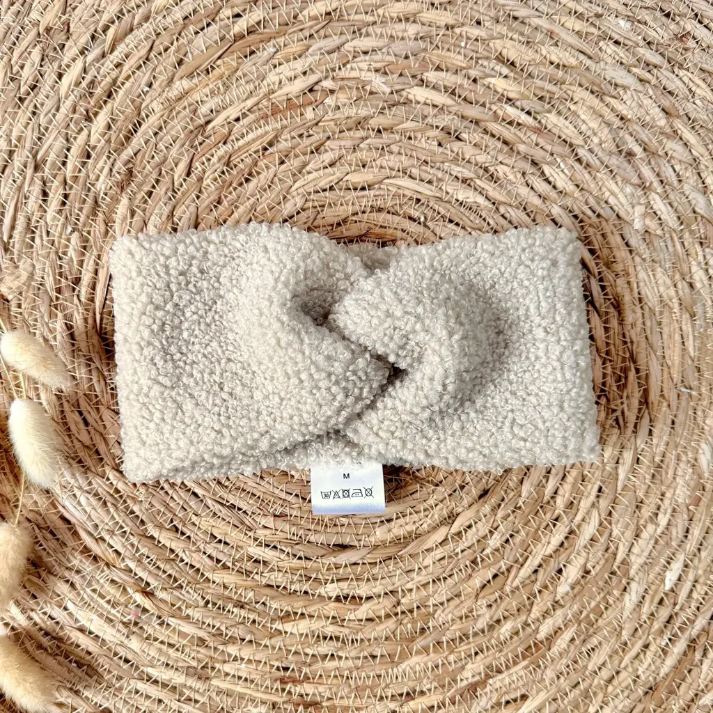 BANDEAU CROISE   BOUCLETTE BEIGE