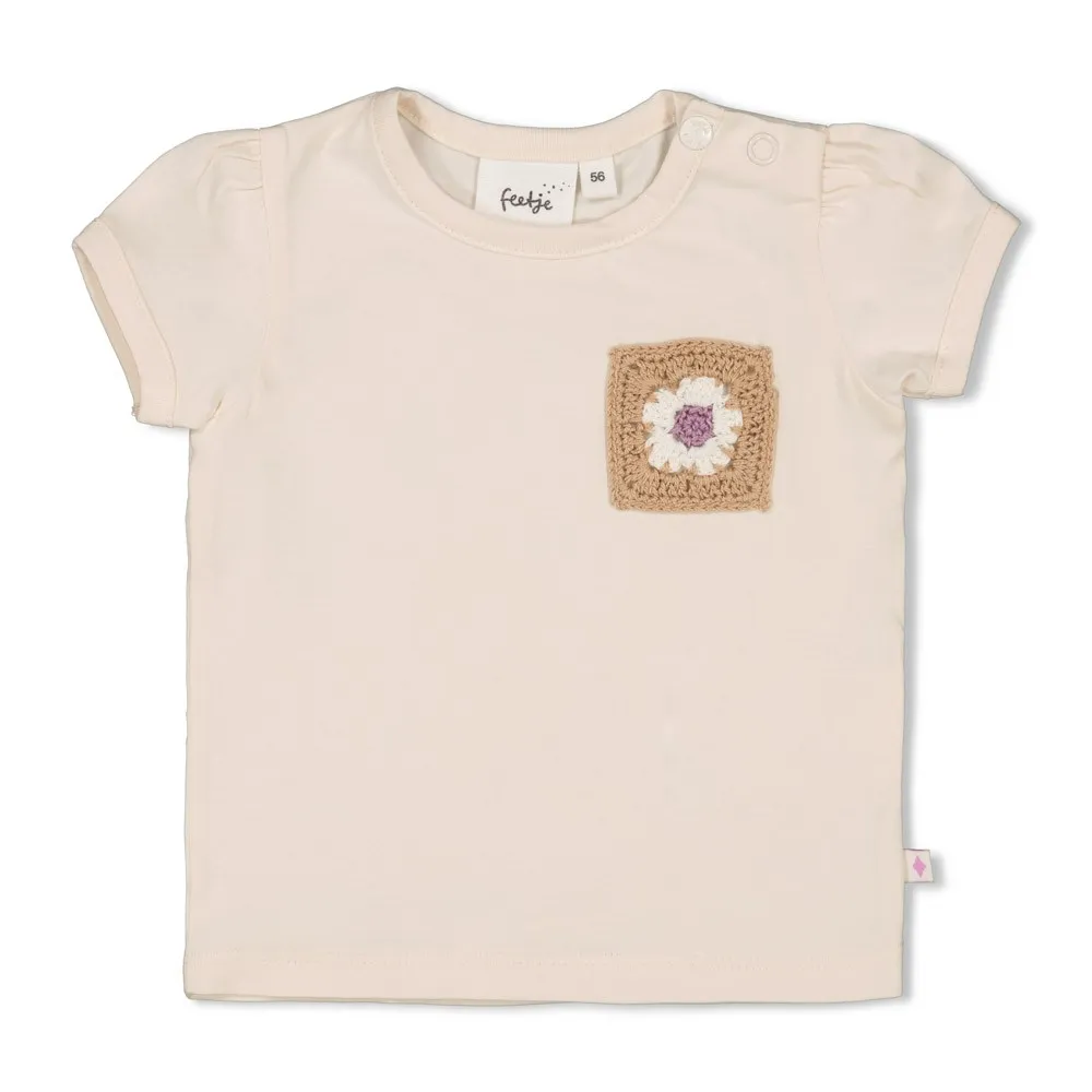 FEETJE - GIRLS T-SHIRT BLANC KC CROCHET - FLOWER RANCH 74