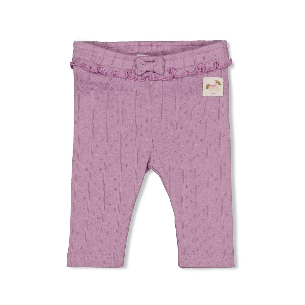 FEETJE - GIRLS LEGGING VIOLET RIB - FLOWER RANCH 80