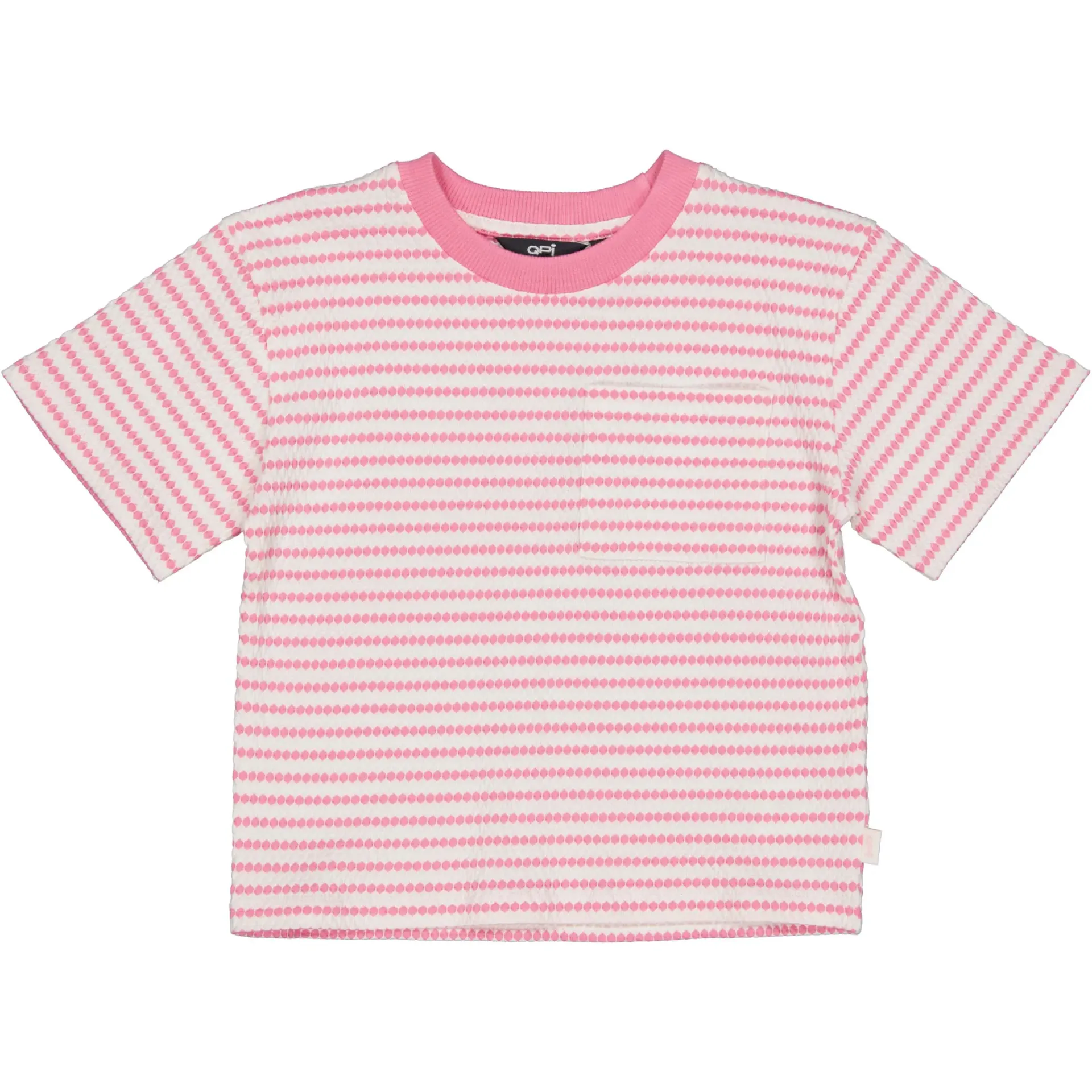 QPI GIRLS T-SHIRT MC BLANC/ROSE 122/128 QS261DAYENNE