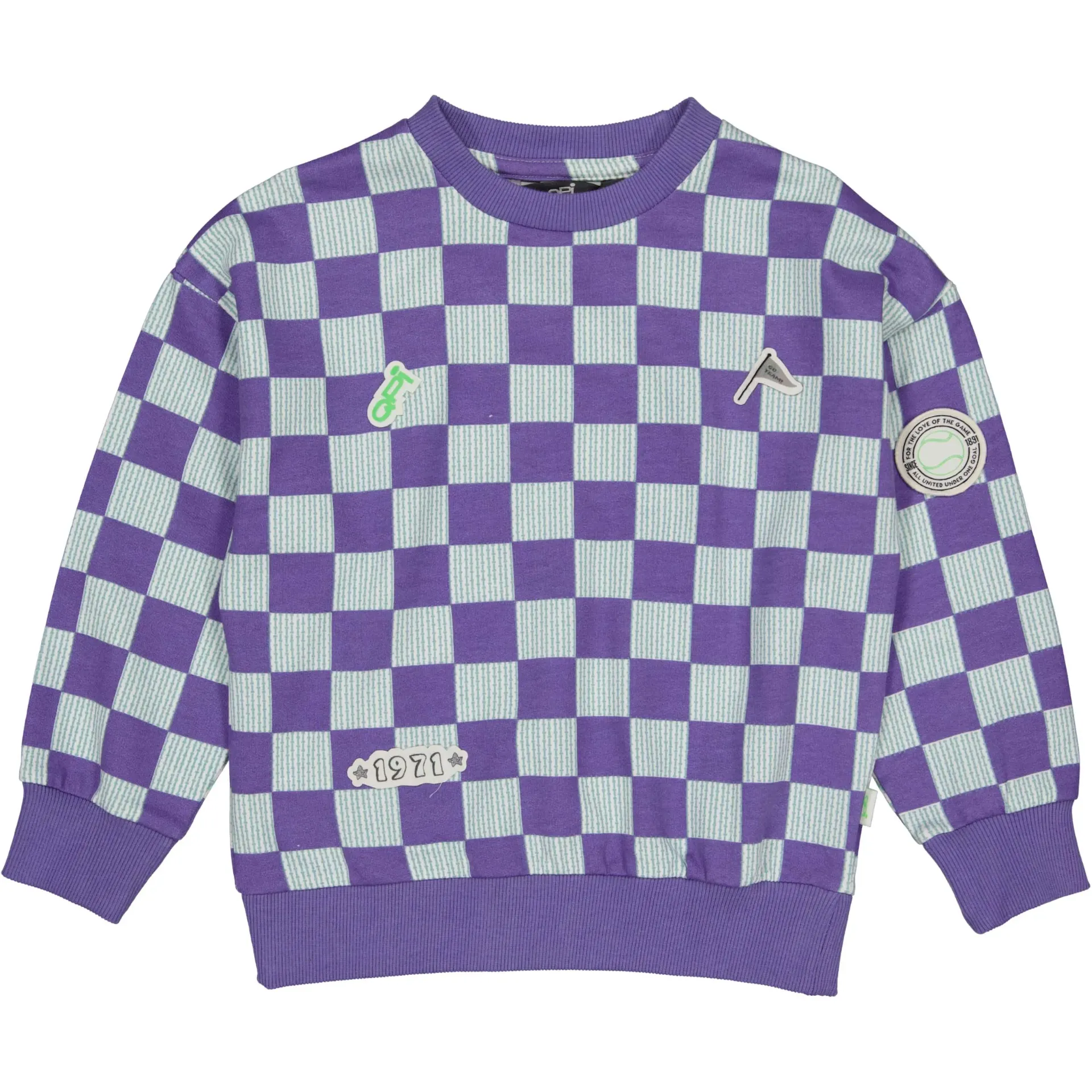QPI BOYS SWEAT AOP CARREAUX MAUVE 104 QS261DEAN