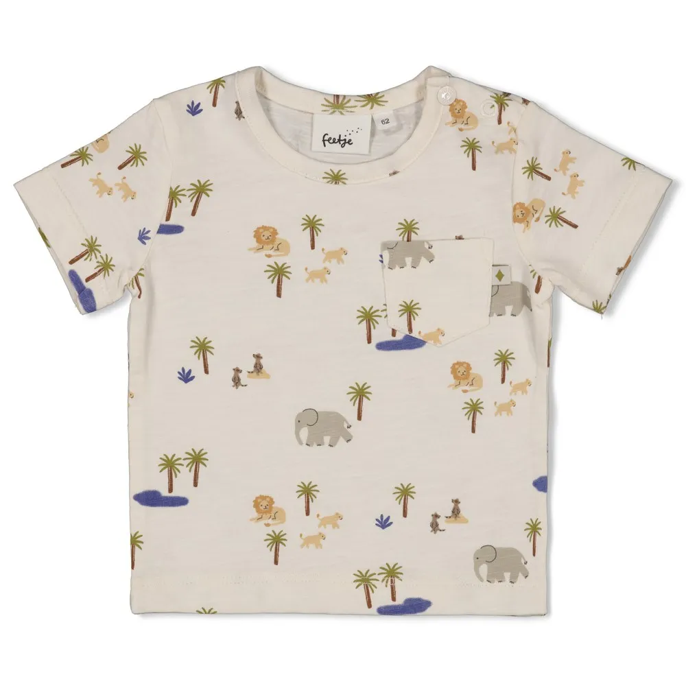 FEETJE - BOYS T-SHIRT BLANC KC AOP - SAFARI SAVAGE 86