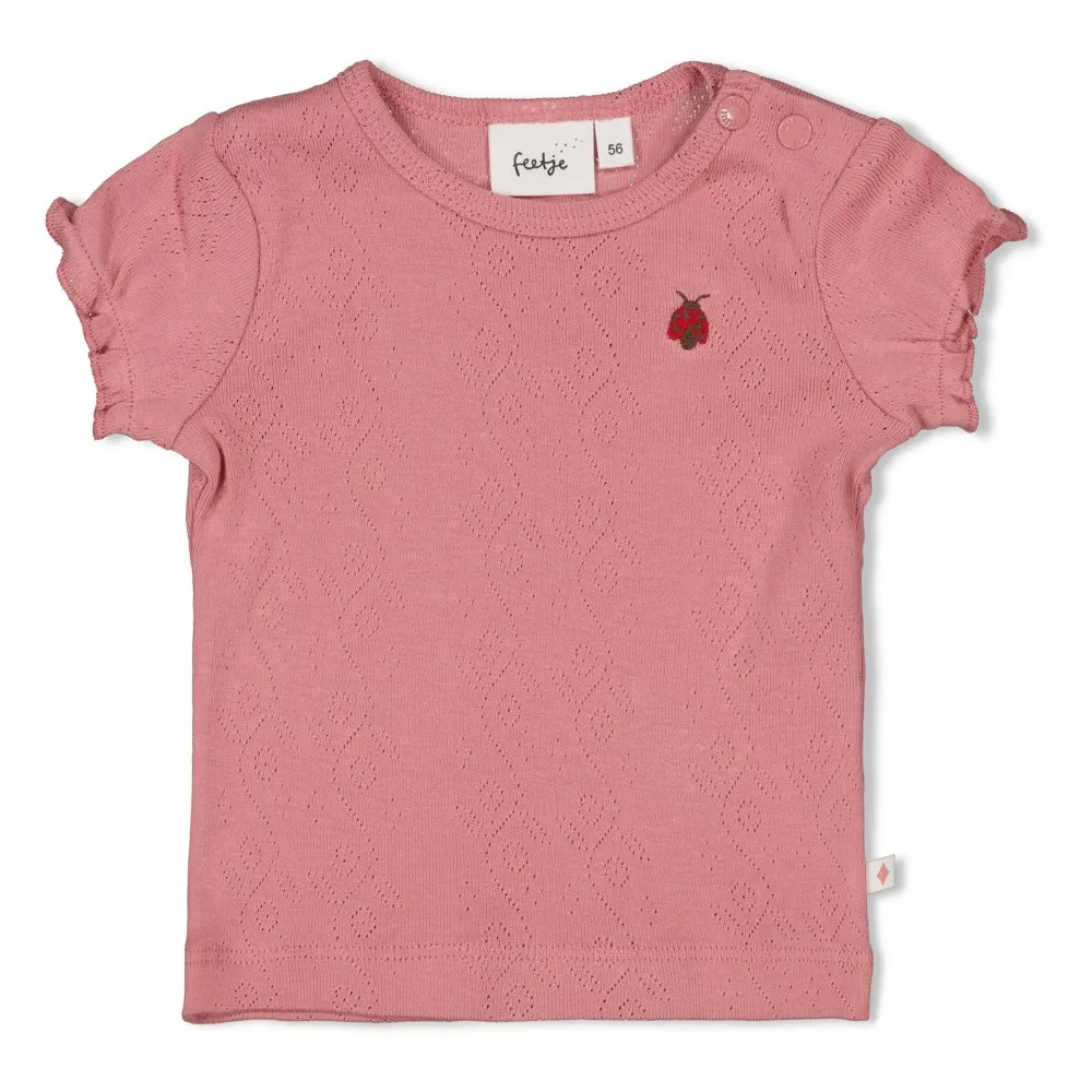 FEETJE - GIRLS T-SHIRT ROSE RIB - LADYBUG 86
